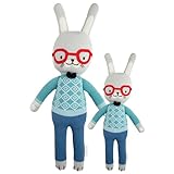 cuddle + kind Benedict The Bunny Little 13' Hand-Knit Doll – 1 Doll = 10 Meals, Fair Trade, Heirloom Quality, Handcrafted in Peru, 100% Cotton Yarn
