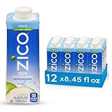 Zico 100% Coconut Water Drink - 24 Pack, Natural Flavored - No Sugar Added, Gluten-Free - 250ml / 8.45 Fl Oz - Supports Hydration with Five Naturally Occurring Electrolytes - Not from Concentrate
