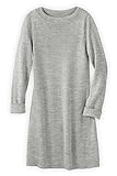 Fair Indigo Fair Trade Baby Alpaca Sweater Dress (L, Light Grey Heather)
