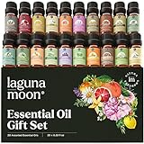 Essential Oils Set - Top 20 Organic Gift Set Oils for Diffusers, Humidifiers, Massages, Aromatherapy, Candle Making, Skin & Hair Care - Peppermint, Tea Tree, Lavender, Eucalyptus, Lemongrass (10mL)